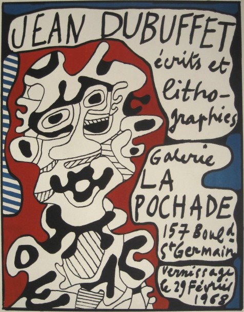 Jean Du Buffet lithograph: Jean Du Buffet- ''Galerie La Pochade''- lithographic poster in colors, blind stamp 'Michel Casse / Litho - Paris'- lower left, good condition. 24 1/8 x 18 3/4''