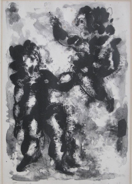 Chaim Gross lithograph: Chaim Gross- ''Tumblers''- lithograph, 1963, signed, dated and titled in pencil, very good condition. 13 1/2 x 8 5/8''
