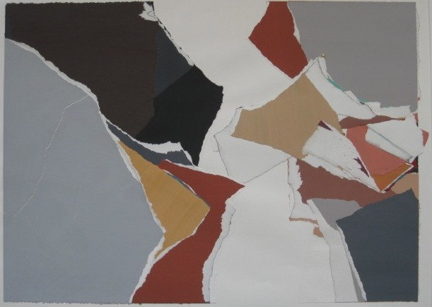 K. Gurn print-torn paper: K. Gurn- ''Big Tuamotu: 8''- print-torn paper, 1982, signed, dated and titled in pencil. 24 1/2 x 33 3/4''