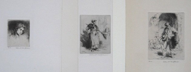 Arthur W. Heintzelman 3 etchings: Arthur W. Heintzelman- ''Tondeur de Chevres'' (Smith 117); ''La Balayeuse'' (S. 120); ''Maria'' (S. 131)- 3 etchings, 1926, all signed in pencil, editions of 100, 115, 100, respectively, 'Tondeur..' l