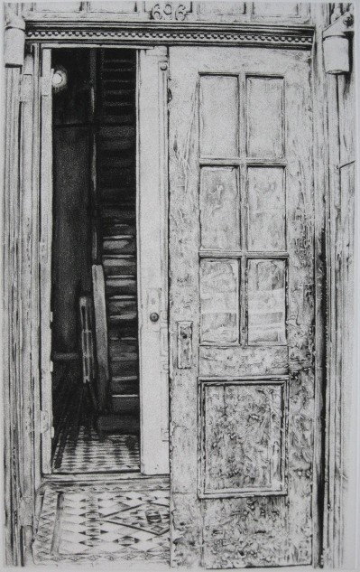 Michael Kirk 6 etchings: Michael Kirk- ''Door Ways''- set of 6 etchings, 1975, from the portfolio 'Door Ways', all signed and numbered in pencil (broken set), edition of 100, complete portfolio has 10 etchings, very good cond