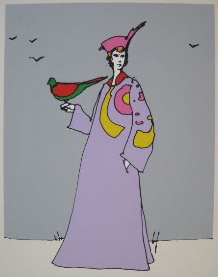 Peter Max serigraph: Peter Max- Bird in Hand- serigraph in colors, 1976, signed and numbered 147/200 in pencil, very good condition. 28 1/2 x 22 3/4''