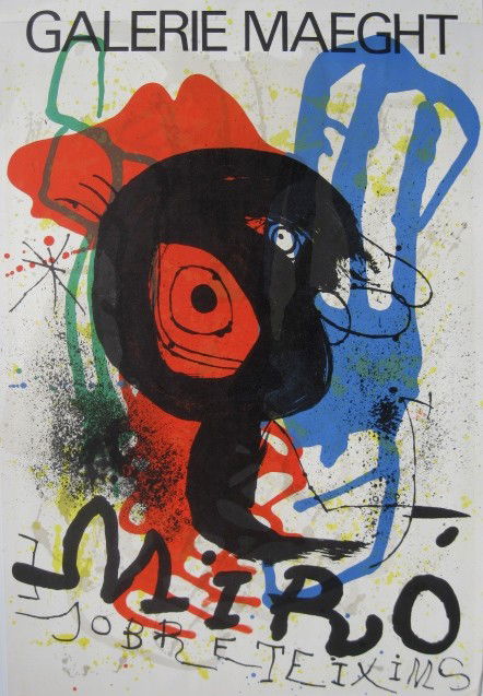 after Joan Miro poster: after Joan Miro- ''Sobreteixims'' (Corredor\Matheos 64)- lithographic poster in colors, 1973, edition unknown, good condition. 30 1/8 x 21 1/8''