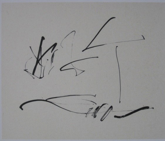 Robert Motherwell lithograph: Robert Motherwell- Untitled- lithograph on chine colle, 1988, from the ''Three Poems Suite'', very good condition. 9 1/8 x 11 1/8''