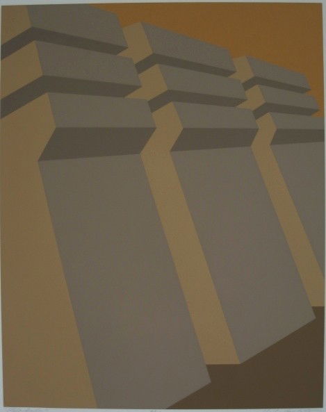 Marko Spalatin silkscreen: Marko Spalatin- ''Blockade''- silkscreen in colors, signed, titled and numbered 9/40 in pencil, slightly light struck, otherwise very good condition. 24 1/2 x 19 5/8''