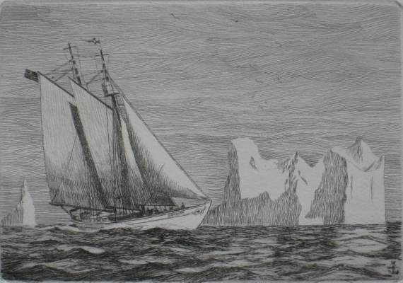 Charles J. A. Wilson etching: Charles J. A. Wilson- ''Bowdoin''- etching, signed and titled in pencil, very good condition. 3 1/2 x 5''