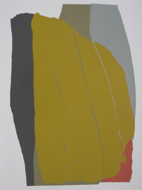 Larry Zox silkscreen: Larry Zox- Untitled- silkscreen in colors, signed and numbered 96/185 in pencil, minor handling creases in image. 31 x 22''