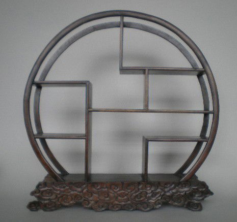 Chinese table top open étagère: Chinese table top open étagère, circular form. 24 x 22 1/2''