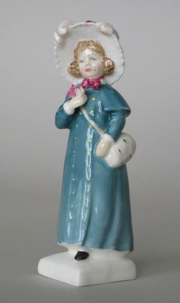 Royal Doulton porcelain figurine: Royal Doulton porcelain figurine- ''Carrie''- HN 2800, designed by M. Davies, issued 1976-1981, Kate Greenaway series, good condition. 6''h