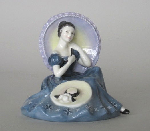 Royal Doulton porcelain figurine: Royal Doulton porcelain figurine- ''Pensive Moments'', HN 2704, designed by M. Davies, issued 1975-1980, very good condition. 5''h