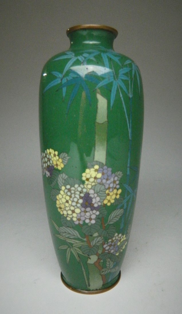 Japanese cloisonne vase, attrib. to Ando (1 of 5)