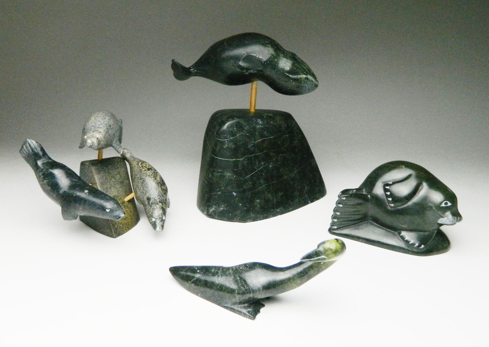 4 Inuit stone carvings (1 of 2)