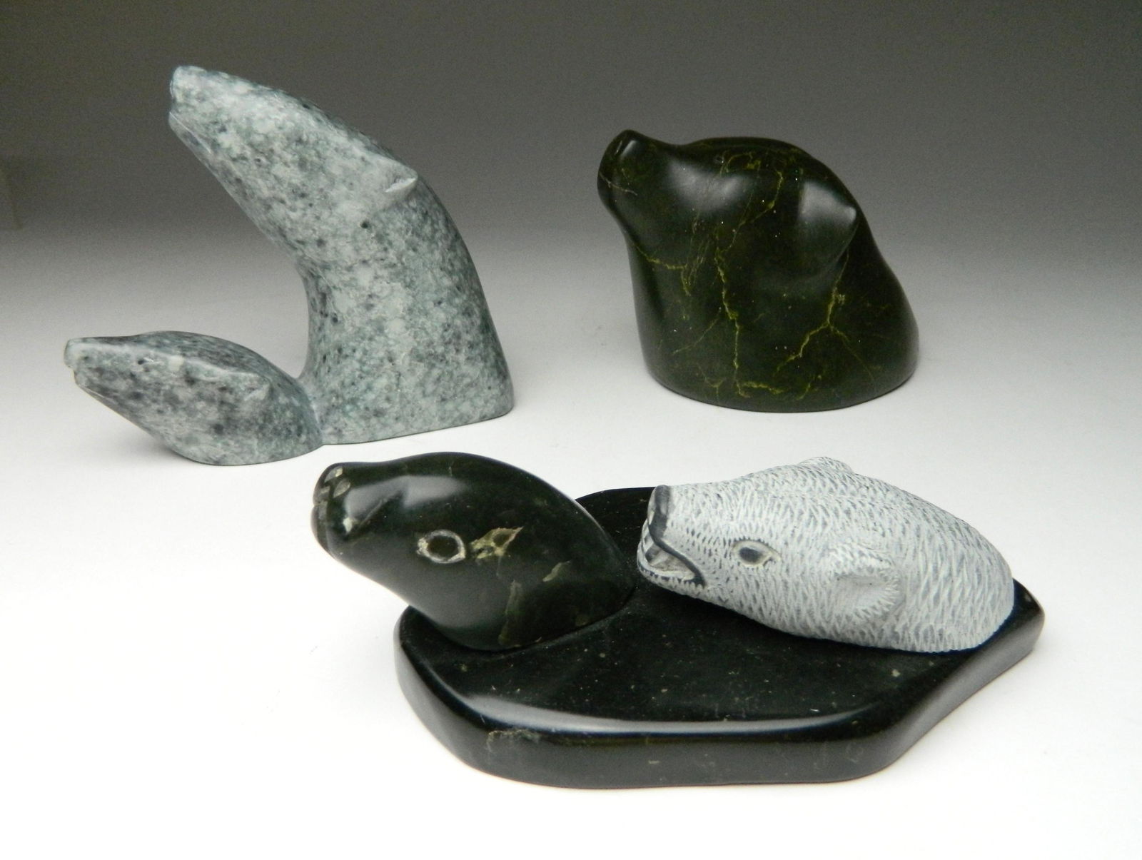 3 Inuit stone carvings (1 of 5)