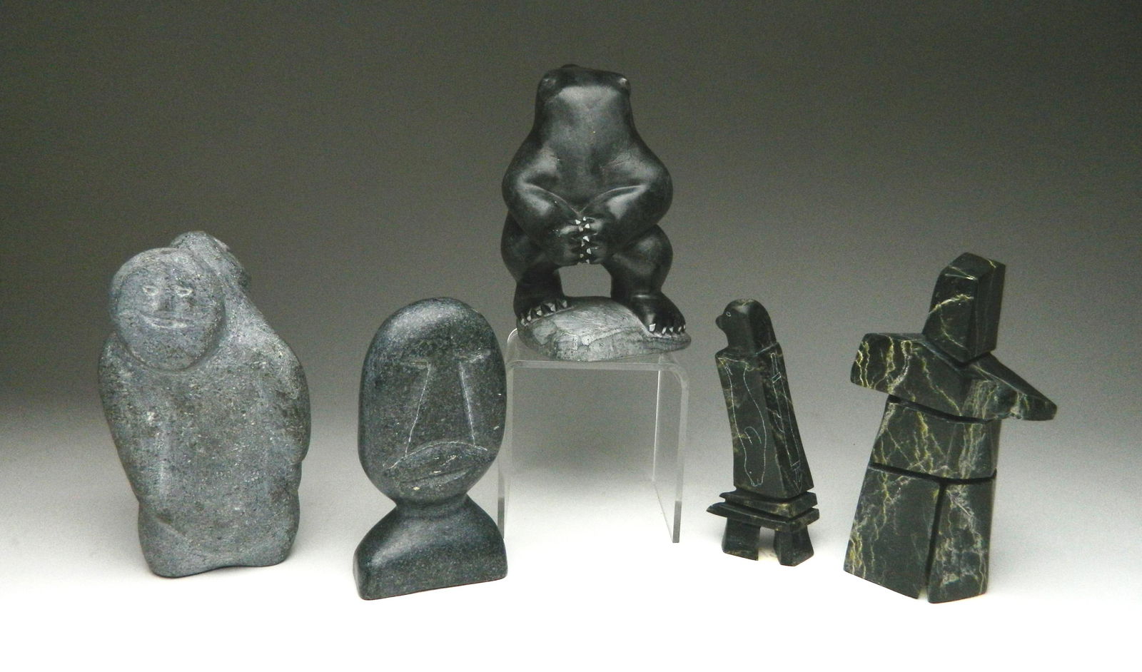 5 Inuit stone carvings (1 of 2)