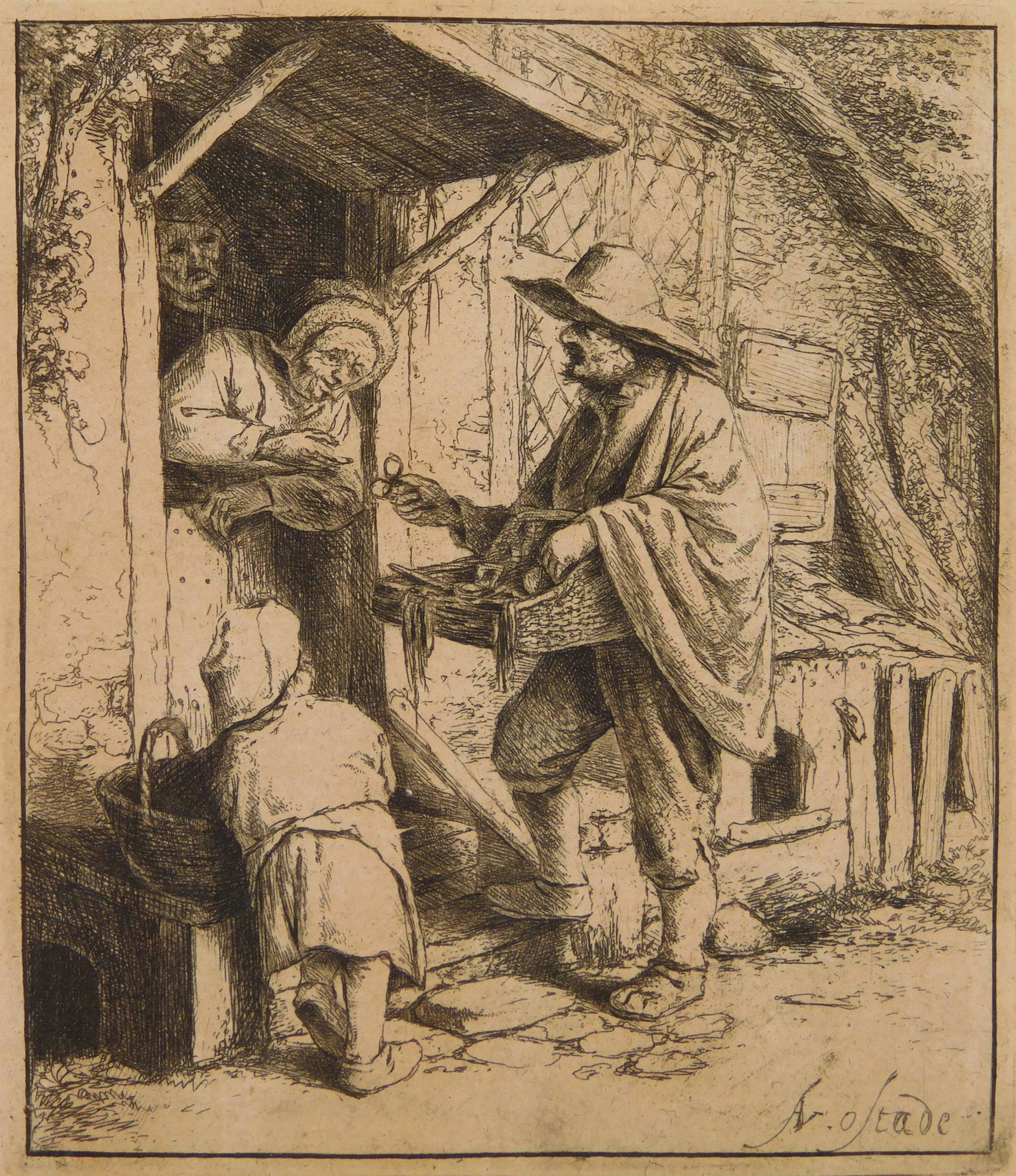 Adriaen van Ostade etching (1 of 5)