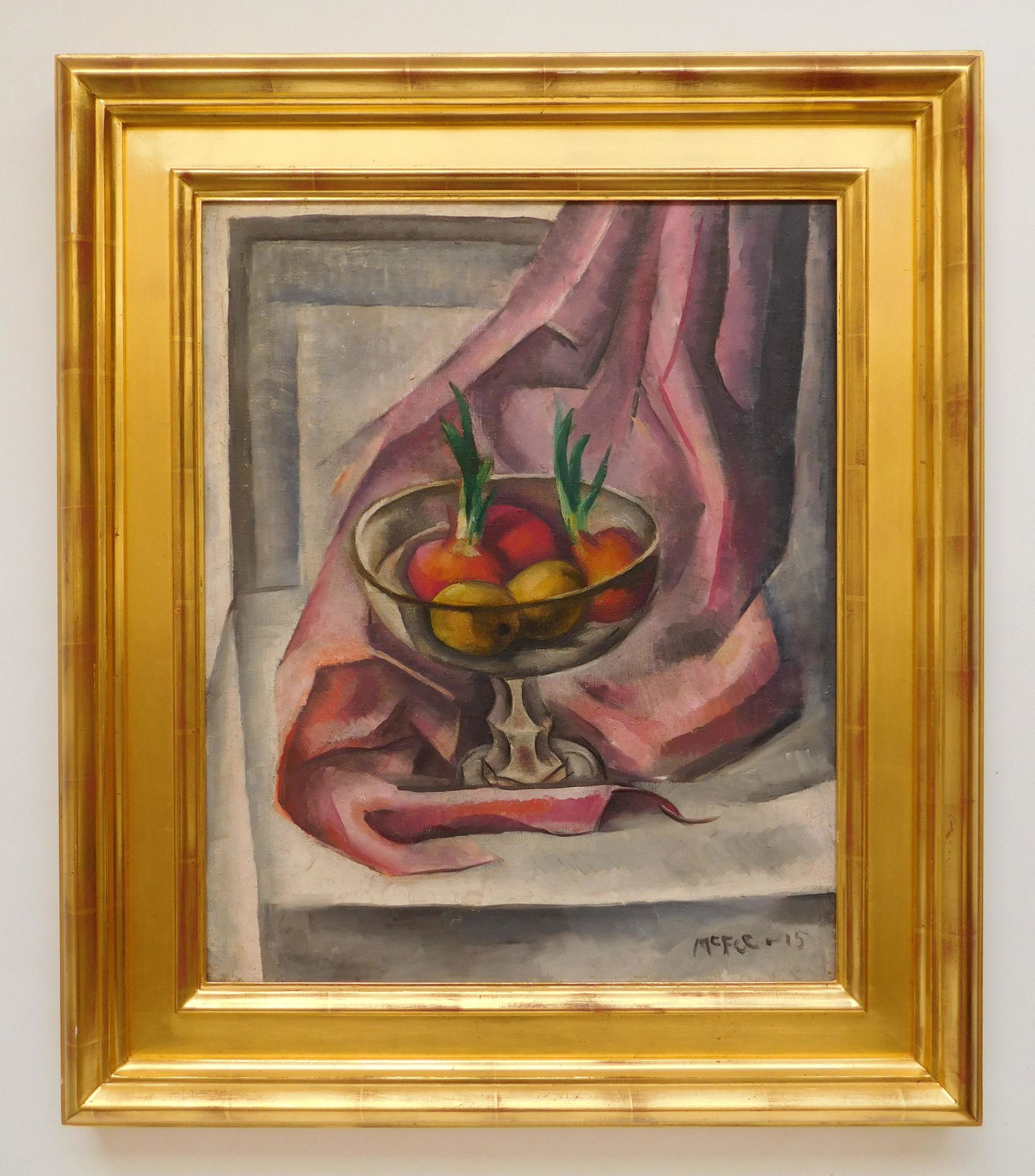 Henry Lee McFee oil: Henry Lee Mc Fee (American 1886-1953) Still-Life- oil on canvas, 1915, signed Mc Fee 15 lower right, framed. 20 x 16'' Provenance: John Davis collection, Falls Church, VA; Michael Rosenfeld Gallery, N