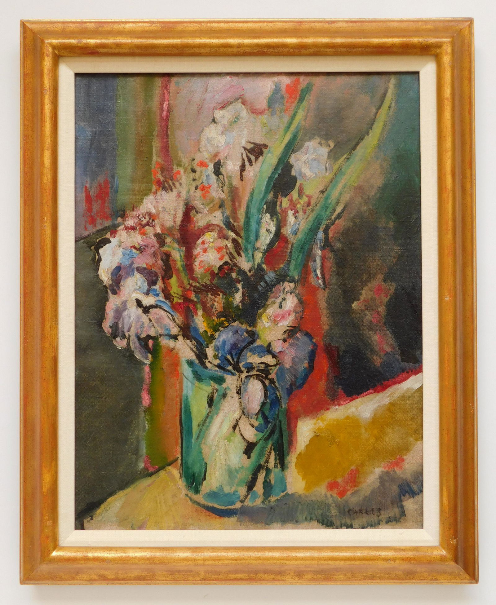 Arthur Beecher Carles oil: Arthur Beecher Carles (American 1882-1952) Still-Life with Flowers, signed Carles lower right, framed. 21 x 16" Provenance: John Davis collection, Falls Church, VA; Christie's, NY, 06/12/2001, Lot 206