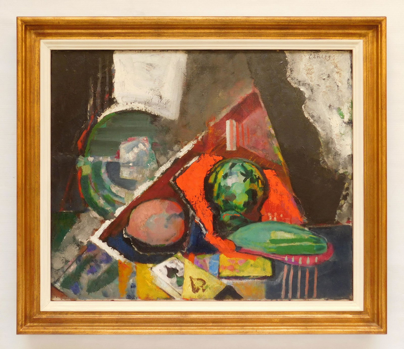 Arthur B. Carles oil: Arthur B. Carles (American 1882-1952) ''Melons''- oil on canvas, ca. 1928, signed Carles upper right, very good condition, framed. 24 x 29'' Provenance: John Davis collection, Falls Church, VA; Sotheb