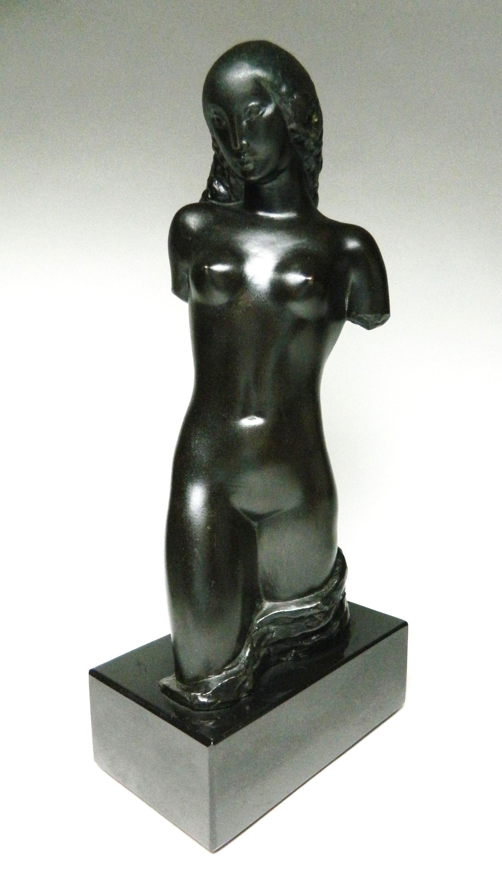 Boris Lovet-Lorski bronze: Boris Lovet-Lorski (American 1894-1973) ''Torso''- bronze sculpture, inscribed Lorski along the base, very good condition. 16''h on a marble base- 3''h Provenance: John Davis collection, Falls Church,
