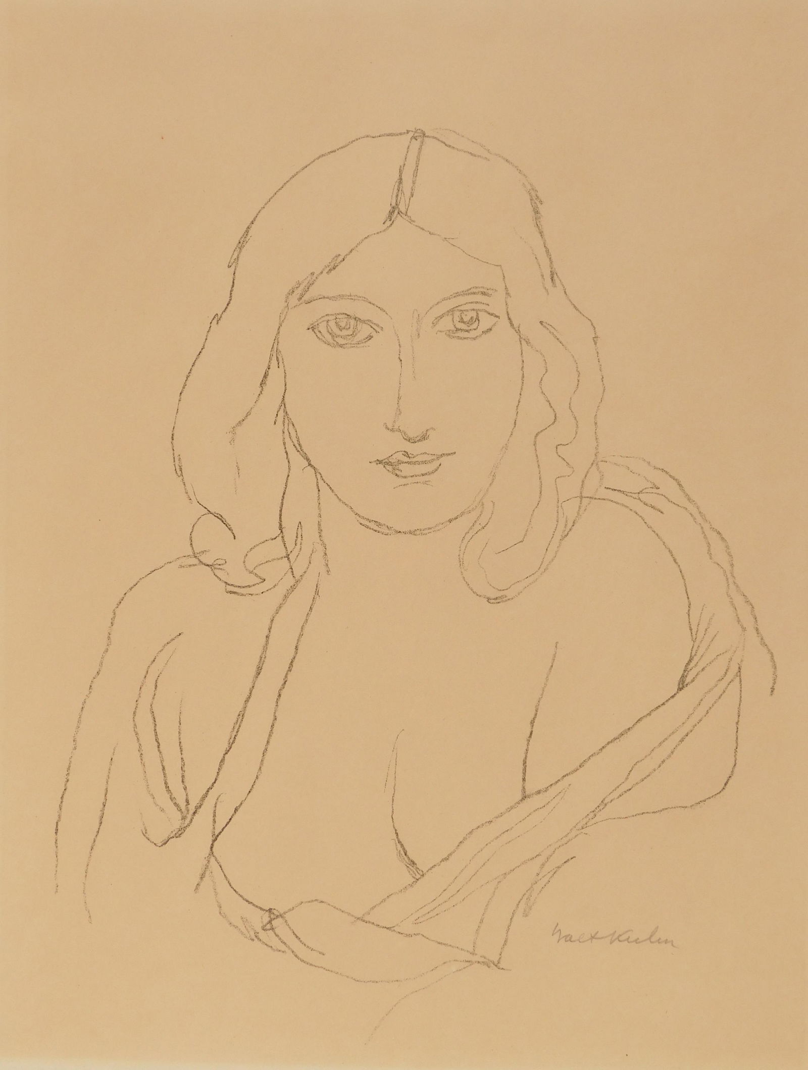 Walt Kuhn lithograph: Walt F. Kuhn (American 1877-1949) ''Cornelia''- lithograph, signed in pencil, light struck. 14 x 10 3/4'' Provenance: John Davis collection- Falls Church, VA