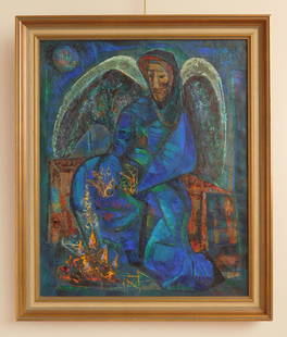 Charles Campbell oil: Charles Campbell (American 1905-1985) ''The Angel''- oil on canvas, signed Campbell lower right, very good condition, framed. 32 x 26''