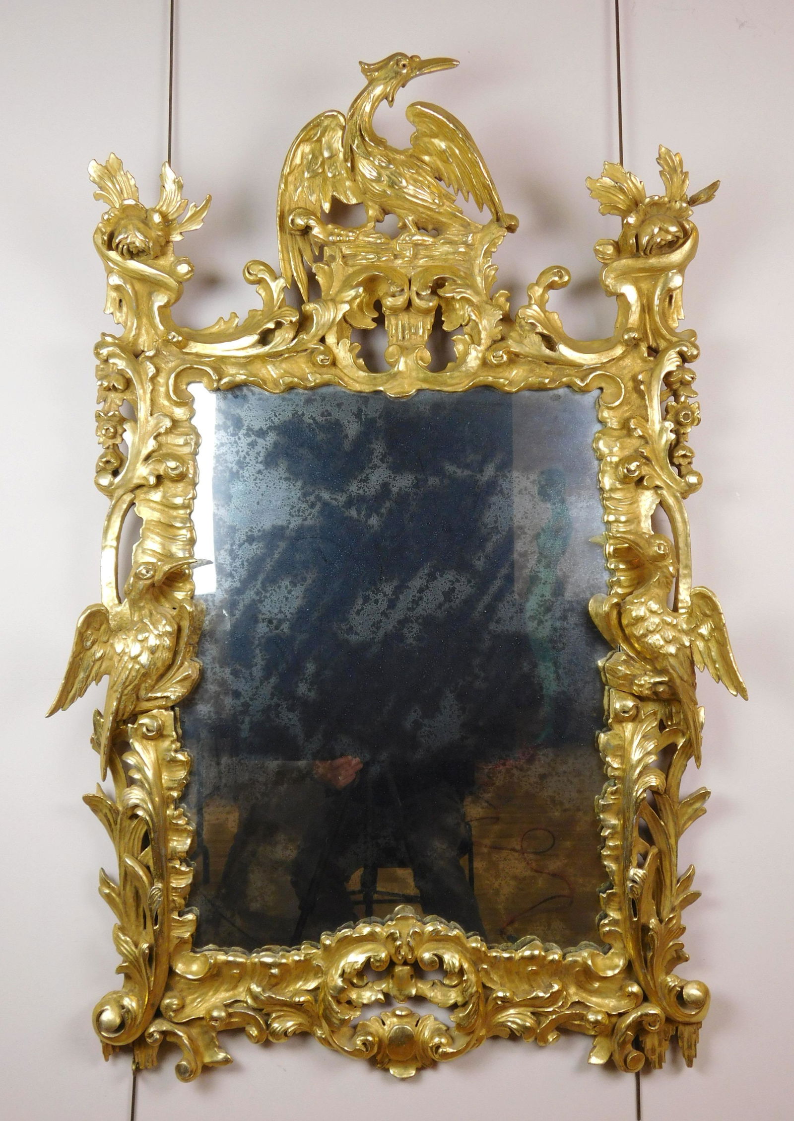 Rococo carved and gilded wall mirror (1 of 4)
