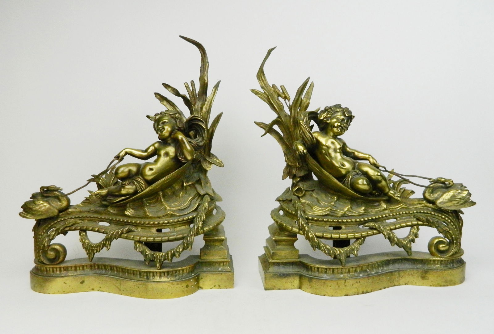 A pair of French bronze andirons (1 of 4)