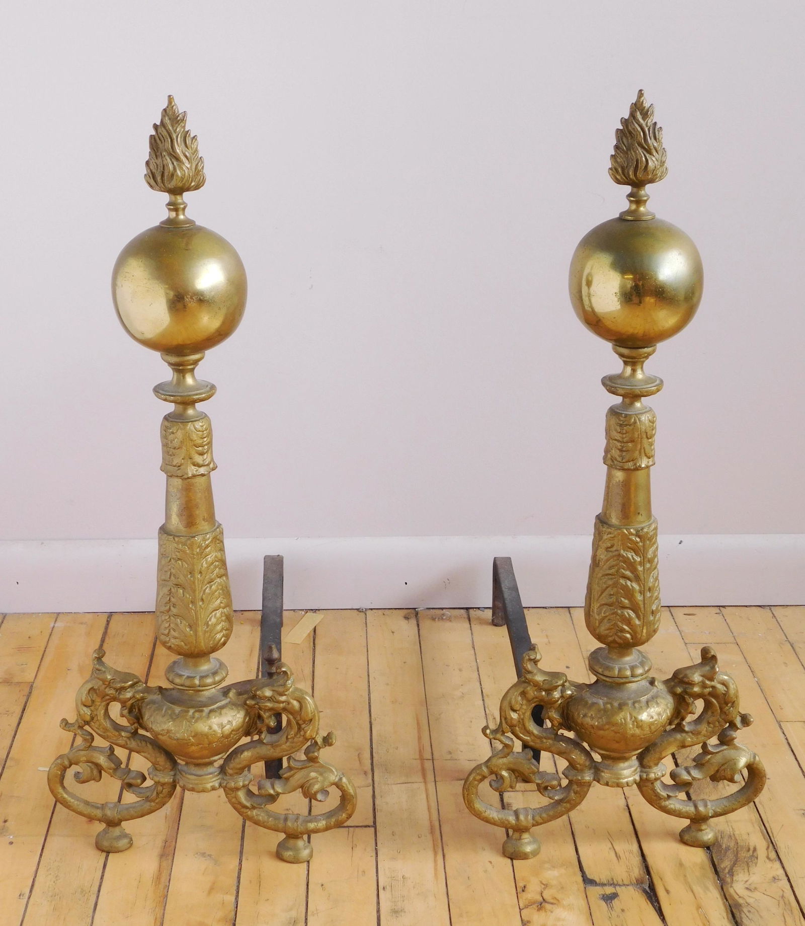 Pair of Brass andirons (1 of 2)