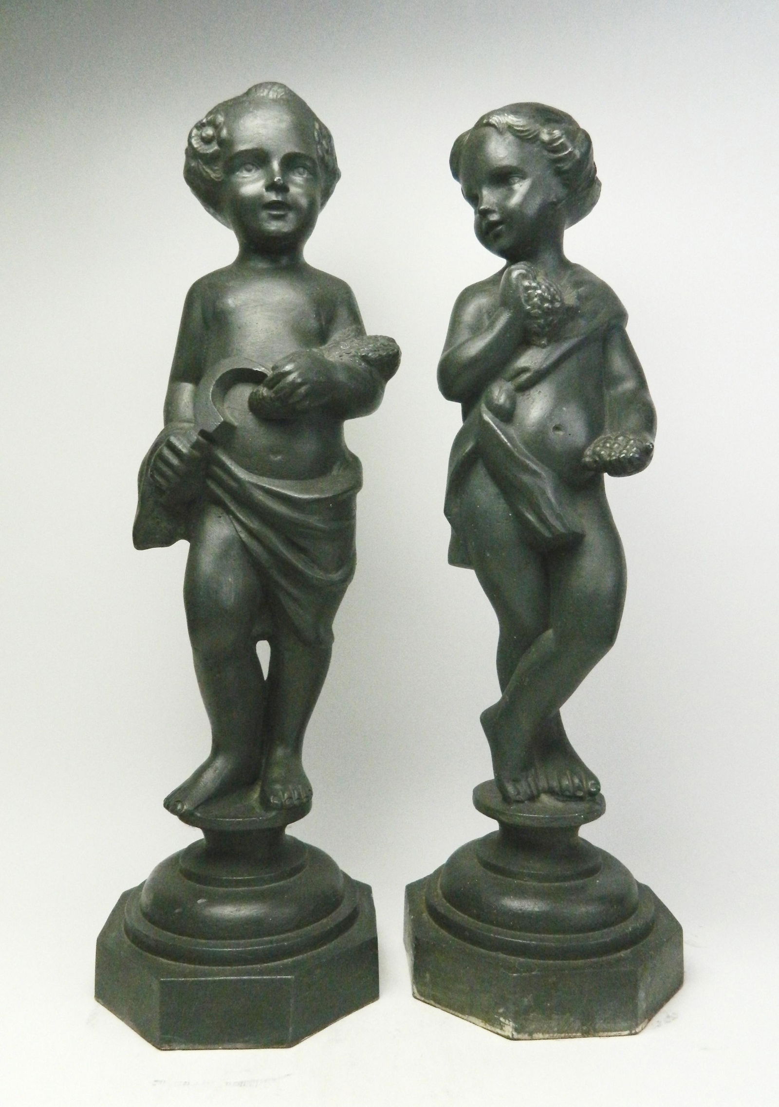 Pair of Louis XV style lead garden statues (1 of 4)