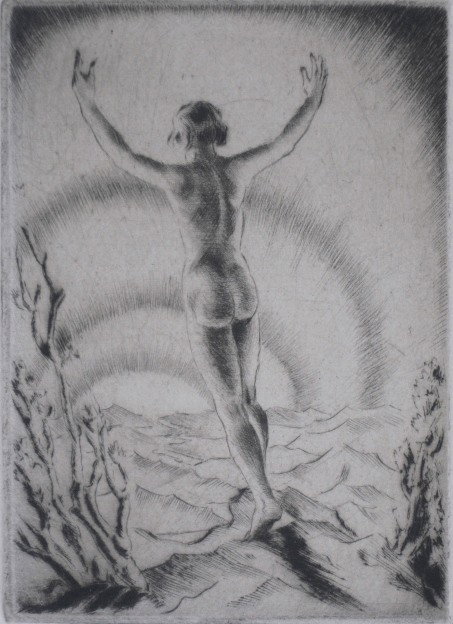 Isaac Friedlander etching: Isaac Friedlander- ''Dawn''- etching, signed and numbered in pencil, very good condition. 4 3/4 x 3 1/2''