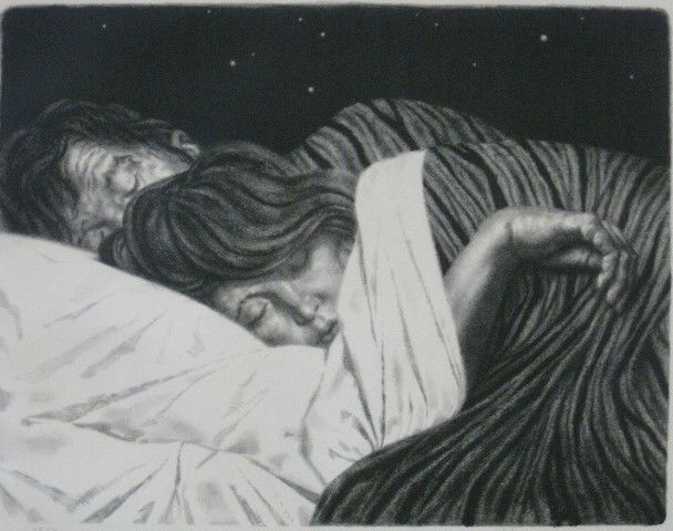 Joseph Hirsch lithograph: Joseph Hirsch- Sleeping Couple- lithograph, signed and numbered 78/150 in pencil, light struck otherwise good condition. 12 1/4 x 15 3/4''