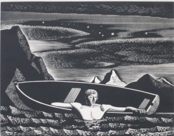 Rockwell Kent wood engraving: Rockwell Kent- ''Deep Water'' (Burne-Jones 87)- wood engraving, 1931, signed in pencil, edition of 170, very good condition. 5 3/8 x 6 7/8''