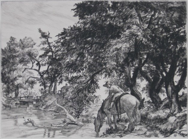 Sam Thal etching: Sam Thal- ''Time Out''- etching and drypoint, signed in pencil, AAA edition, very good condition. 8 3/4 x 12''