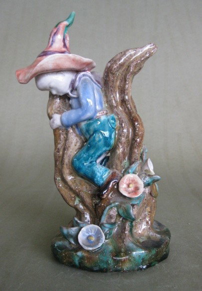 Dorothy S. Harkins ceramic sculpture: Dorothy S. Harkins- Jack and The Bean Stalk- ceramic sculpture, ca. 1948, signed Dorothy Harkins on bottom. 9 1/4''h