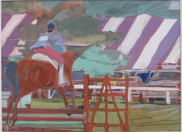 Phyllis Seltzer oil: Phyllis Seltzer- ''Chagrin''- oil on rag paper, 1984, signed P. Seltzer '84 lower right, very good condition. 12 x 16''