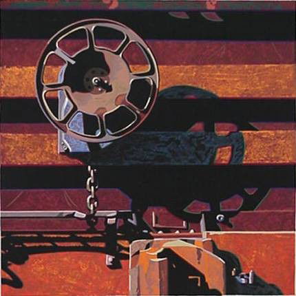 Robert Cottingham woodcut: Robert Cottingham- ''Rolling Stock Series #13''- woodcut in colors, 1993, signed, dated, titled and numbered 45/50 in pencil, a Print Club of Cleveland Special Publication for 1993, very good conditio