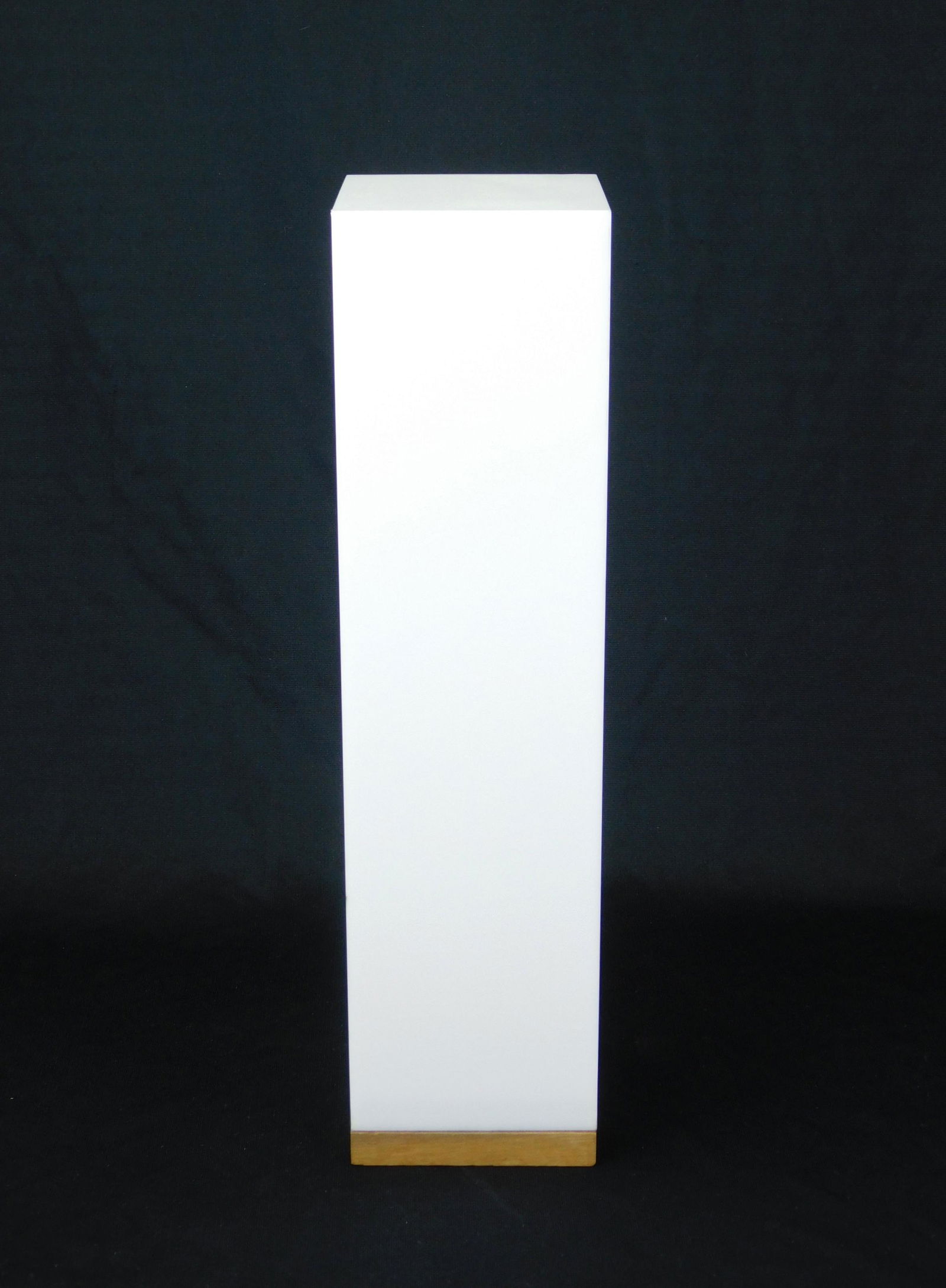 Vintage lucite pillar lamp: Vintage frosted white Lucite pillar lamp, ca. 1960-70's, square form, very good condition. 15 1/2''h on 4 x 4'' wood base.