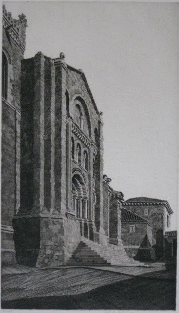 John Taylor Arms etching: John Taylor Arms- ''Puerto De Obisbo, Zamara'' (Fletcher 266)- etching, 1933, signed, dated and annotated 'Ed 100III' in pencil, very good condition. 12 1/4 x 7''