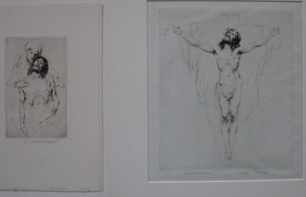 Arthur W. Heintzelman 2 drypoints: Arthur W. Heintzelman- ''Crucifix (large plate)'' (Smith 99); ''Mater Dolorosa'' (S. 111)- 2 drypoints, 1924, 1925, both signed in pencil, 'Crucifix' also inscribed in pencil '2nd state artist proof' 