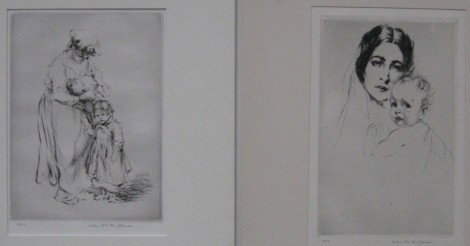 Arthur W. Heintzelman 2 drypoints: Arthur W. Heintzelman- ''Famille Suisse'' (Smith 130); ''Feune Mere Basque'' (S. 133)- 2 drypoints, 1926, 1927, both signed in pencil, editions of 80, 76, both faintly light struck. 9 7/8 x 7 1/4''; 1