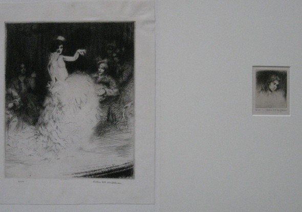 Arthur W. Heintzelman 2 etchings: Arthur W. Heintzelman- ''Maria'' (Smith 131); ''Scene de Musique Hall'' (S. 153)- 2 etchings, 1926, 1929, both signed in pencil, editions of 100 each, 'Maria' with tape hinges remnants verso, 'Scene d