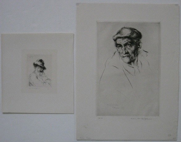 Arthur W. Heintzelman 1 dry point and 1 etching: Arthur W. Heintzelman- ''Pecheur Basque'' (Smith 135); ''Tete de Bouquiniste'' (S. 149)- 1 dry point and 1 etching, 1927, 1929, both signed in pencil, editions of 70 each, 'Pecheur Basque' with some s