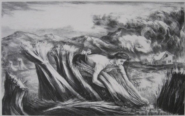 Peppino Mangravite lithograph: Peppino Mangravite- Tomorrow's Bread- lithograph, signed in pencil, very good condition. 8 3/8 x 13 1/2''