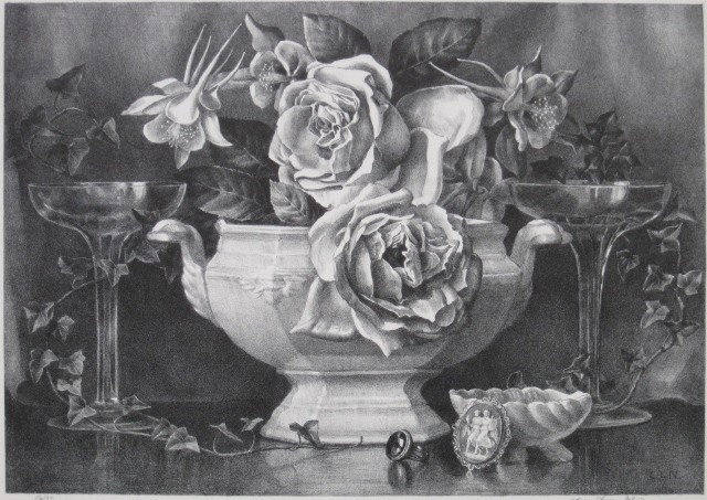 George Nelson lithograph: George Nelson- Still-Life- lithograph, ca. 1940's, signed and annotated 'Ed/35' in pencil, very good condition. 9 1/2 x 13 3/8''