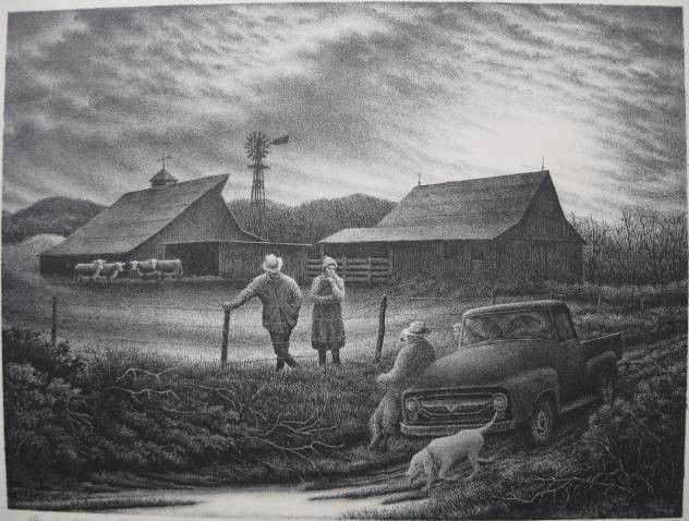 Jackson Lee Nesbitt lithograph: Jackson Lee Nesbitt- ''December Afternoon''- lithograph, 1993, signed, titled and numbered 70/250 in pencil, very good condition. 12 1/4 x 16 1/2''