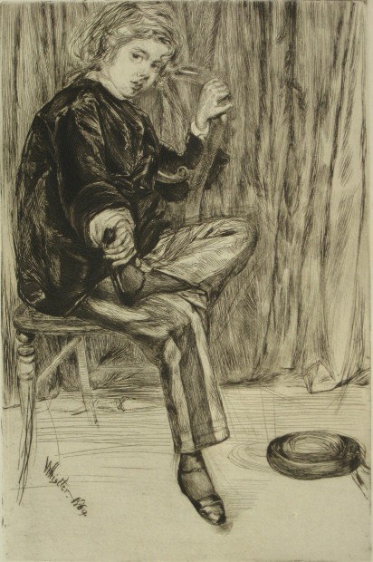 after James A. M. Whistler 2 etchings: after James A. M. Whistler- ''Portrait of Whistler'' (Kennedy 54); ''Arthur Haden'' (K. 61)- 2 etchings, 1859, 1869. 5 1/2 x 3 3/4''; 8 x 5 1/4''