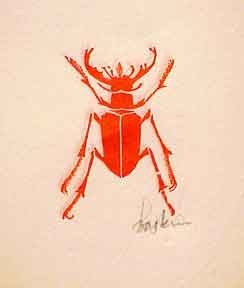 Leonard Baskin 3 wood engravings: Leonard Baskin- ''Beetle'' (Fern & O'Sullivan 100); ''Mandril'' (F. & O. 111);Crows (F. & O. 103)- 3 wood engravings, 1951, all signed in pencil. 2 1/8 x 1 1/2''; 4 x 5'' (2)