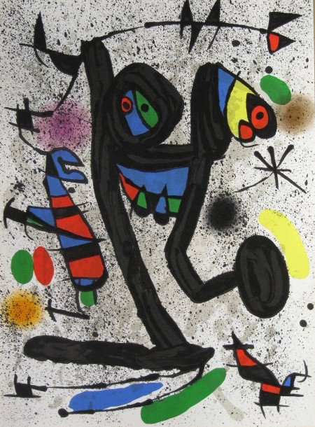 Joan Miro lithograph: Joan Miro- Untitled (Cramer 145)- lithograph in colors, as published in Derriere Le Mirroir #193-4, very good condition. 15 x 11''