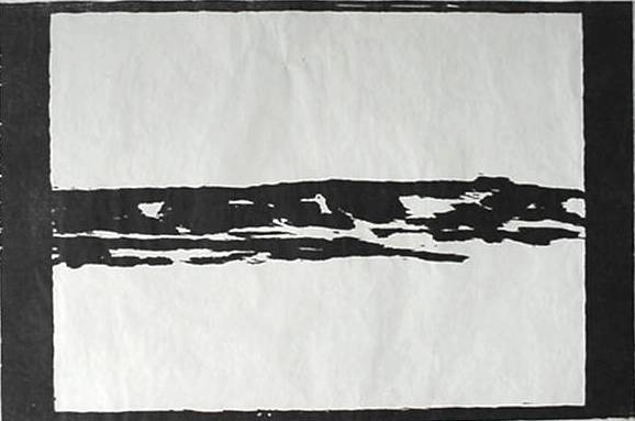 Sandy Walker woodcut: Sandy Walker- ''Wyoming Horizon''- woodcut, 1991, initialed in pencil, edition of 260, The Print Club of Cleveland publication no. 72, very good condition. 24 x 36''