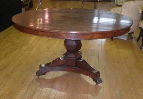 Victorian round dining table: Victorian round dining table- pedestal base. 53''dia